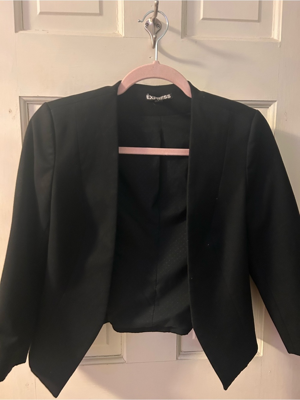 Express Black Open-Front Cropped Blazer